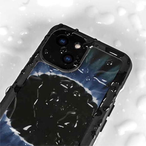 Liquid Blue Tie Dye - Sunflower iPhone 15 Plus Waterproof Case
